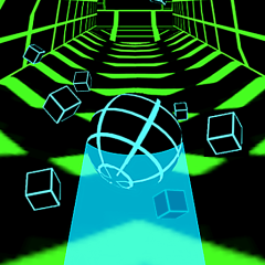 Slope 2 is a fast-paced running game where you guide a glowing ball down unpredictable neon slopes.